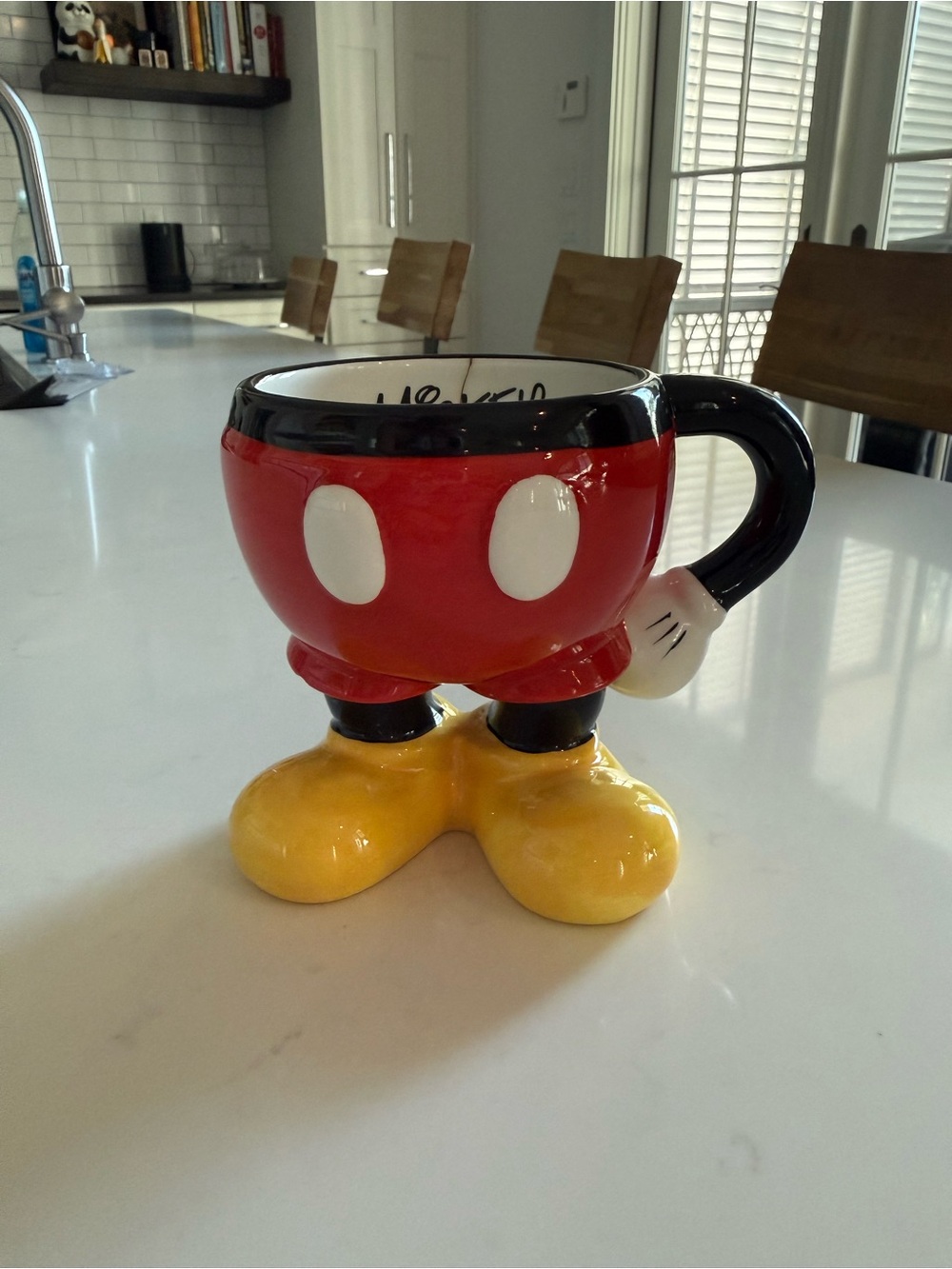 Mickey Mouse Red Character-Style Ceramic Mug with Yellow Base